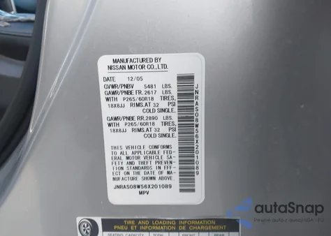 2006 Infiniti Fx35 z USA, uszkodzony, nr VIN JNRAS08W56X201089